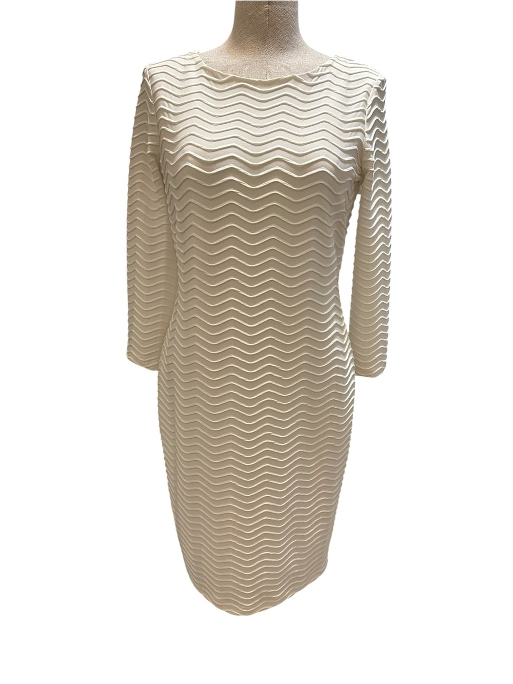 Calvin Klein long sleeve textured ribbed wave dress size 6